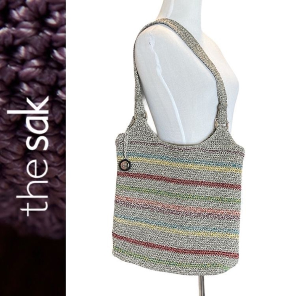 The Sak Belle Crochet Striped Tote - Picture 2 of 10
